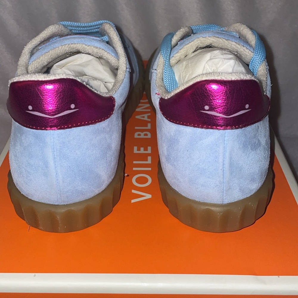 NWT VOILE BLANCHE INES Suede Sneakers in Light Blue-Pink - Picture 11 of 15